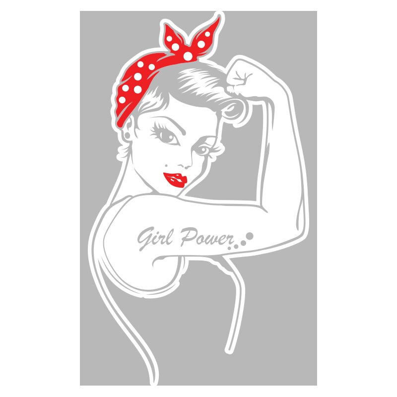 Sticker Decorativ - SMAER - Rosie - Girl Power - 120cm x 72cm - Alb&Rosu