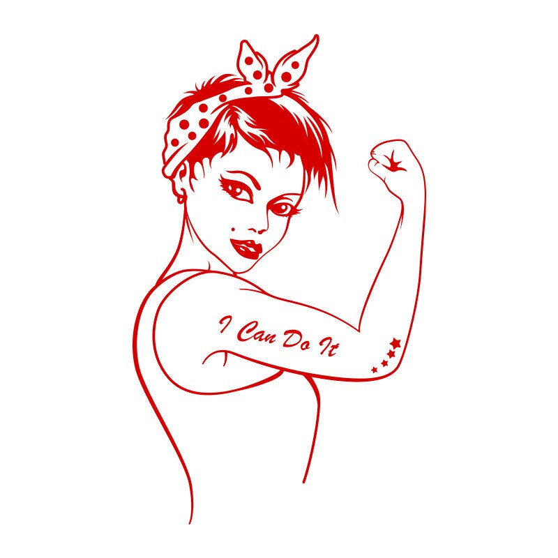 Sticker Decorativ - SMAER - Rosie - I Can Do It - 120cm x 72cm - Rosu