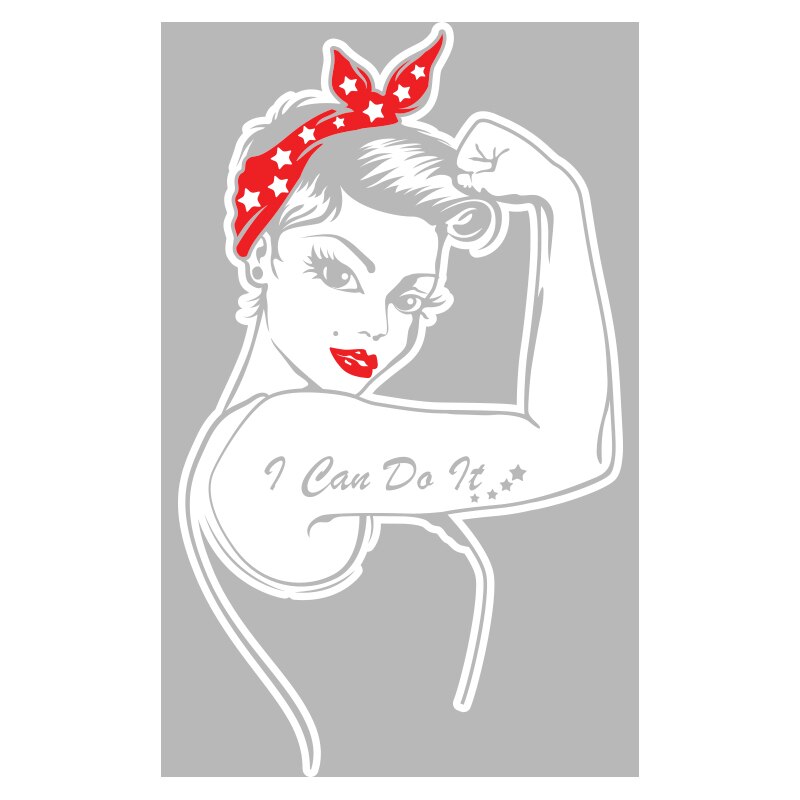 Sticker Decorativ - SMAER - Rosie - I Can Do It - 60cm x 36cm - Alb&Rosu
