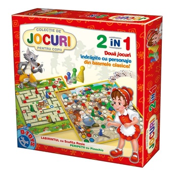 Colectie de jocuri de societate 2 in 1- Pinocchio si Scufita Rosie Colectie de jocuri de societate 2 in 1- Pinocchio si Scufita Rosie