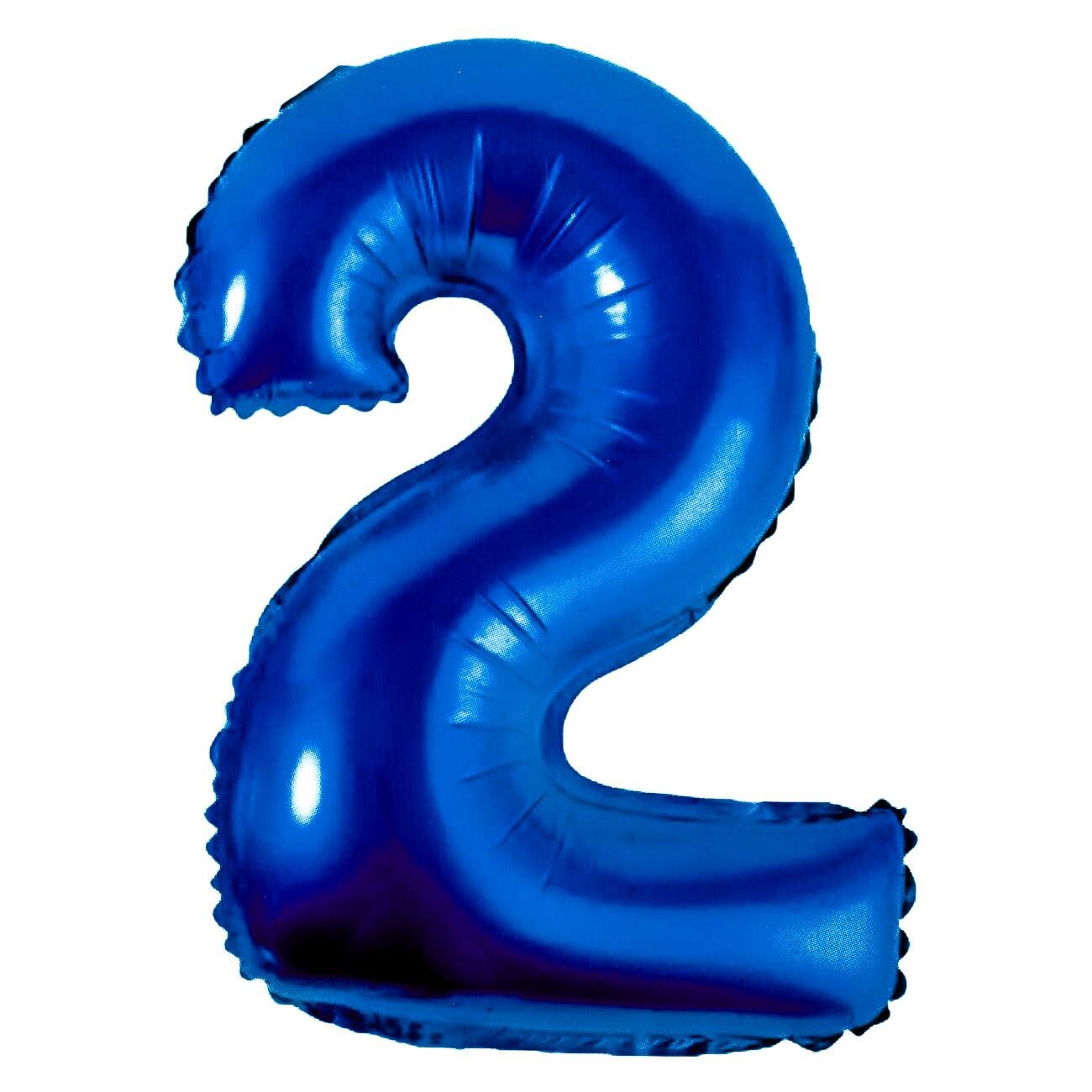 Balon folie cifra 2, Zola®, Albastru, 54x76 cm