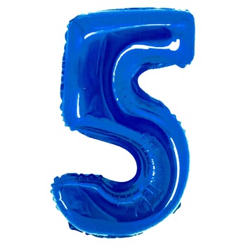 Balon folie cifra 5, Zola®, Albastru, 54x76 cm Balon folie cifra 5, Zola®, Albastru, 54x76 cm