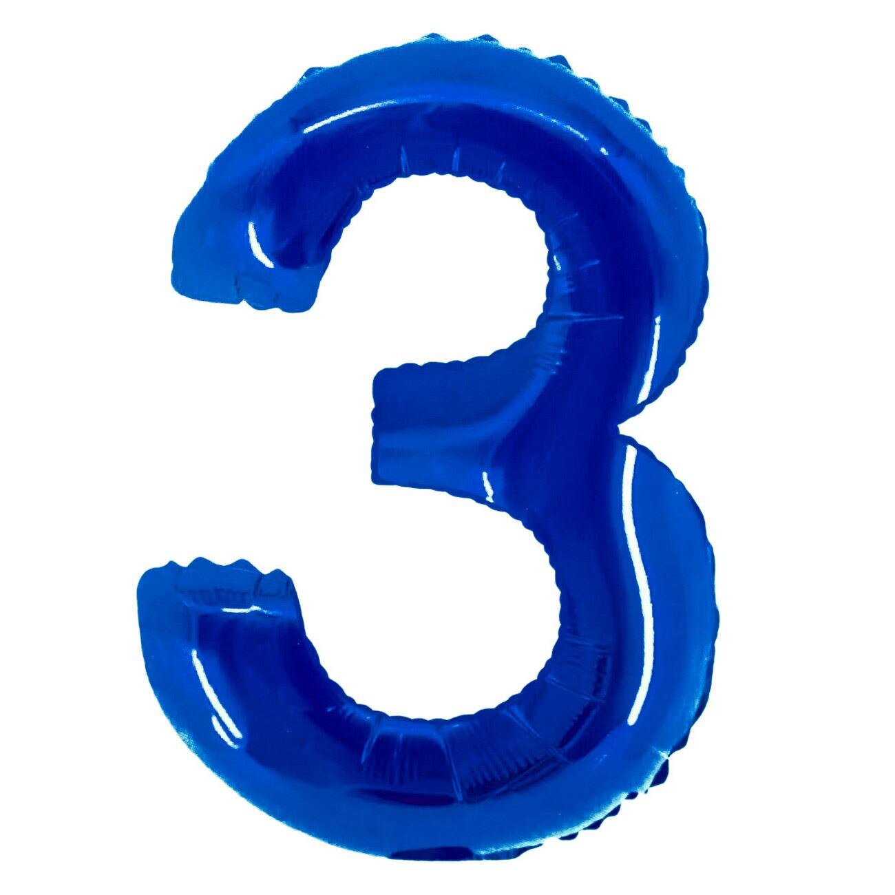 Balon folie cifra 3, Zola®, Albastru, 54x76 cm