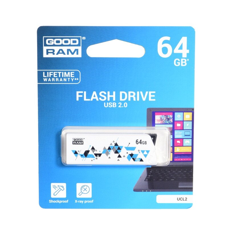 Memorie USB Goodram, 64GB, USB 2.0, Alb