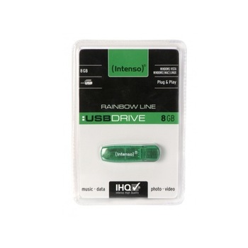 Memorie USB Intenso Rainbow Line, 8GB, USB 2.0, Verde Memorie USB Intenso Rainbow Line, 8GB, USB 2.0, Verde