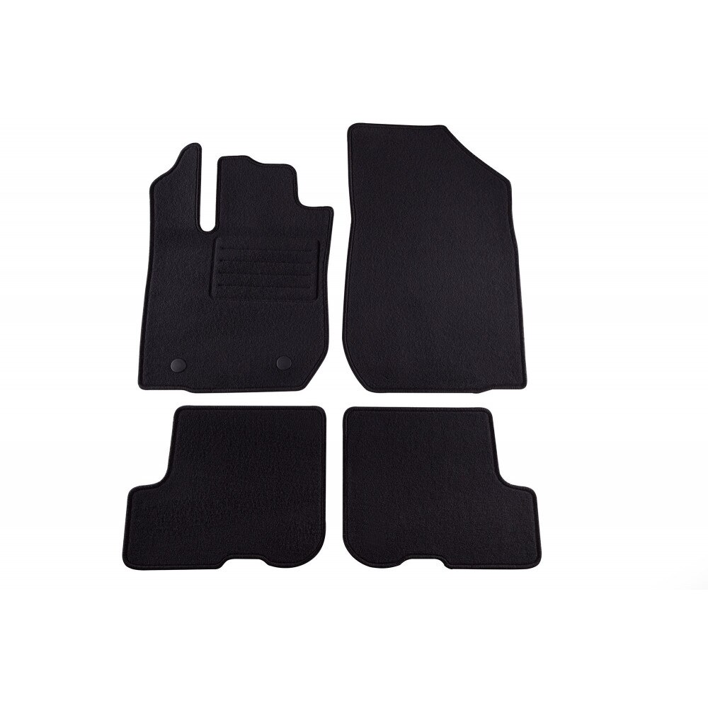 Set 4 covorase auto PETEX din mocheta, negru, compatibil cu Dacia Sandero II 11/2012, Sandero II Stepway 11/2012