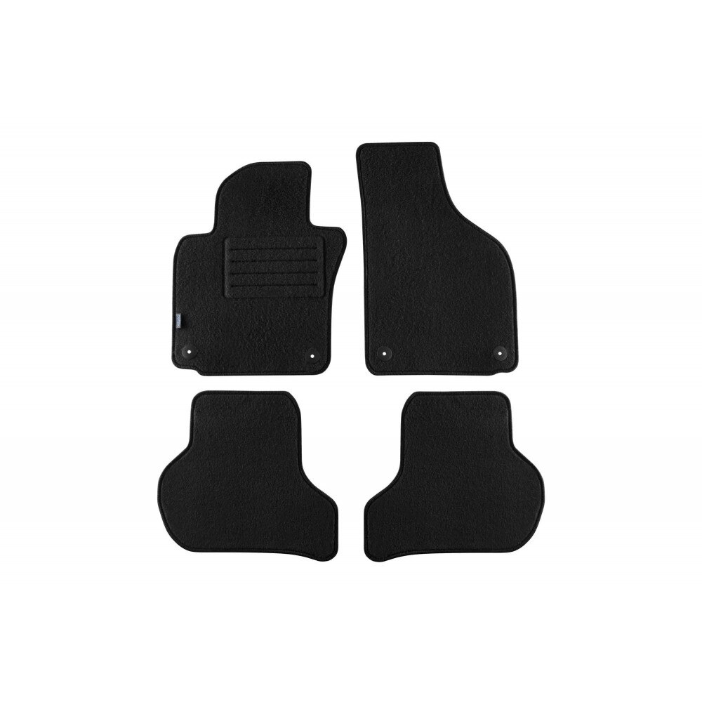 Set 4 covorase auto PETEX din mocheta, negru, compatibil cu Skoda Octavia II Limousine 01/2008-01/2013, Kombi 01/2008-04/2013