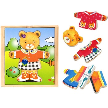 Puzzle MTS Ursulet de imbracat din lemn 18piese Puzzle MTS Ursulet de imbracat din lemn 18piese
