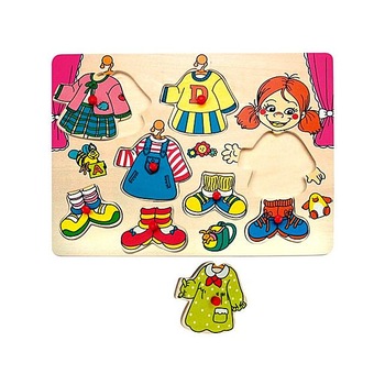 Puzzle Woodyland forme imbraca fetita 9piese Puzzle Woodyland forme imbraca fetita 9piese