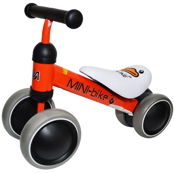 Motocicleta MINI-Bike cu 4 roti spuma cauciucata, cadru metalic , dimensiuni 52 x 18 x 36 cm , Portocaliu , Robentoys