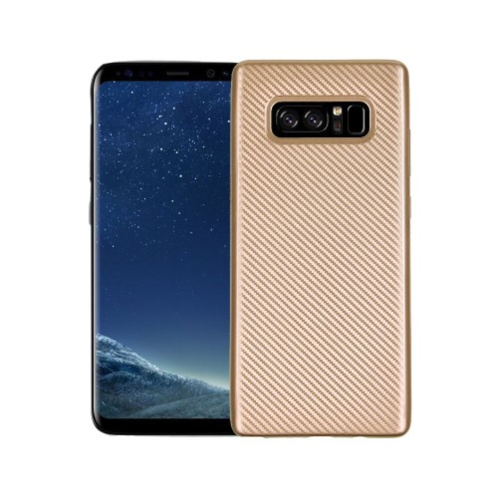 Husa Samsung Galaxy Note 8 i-Zore Carbon Fiber Auriu/Gold