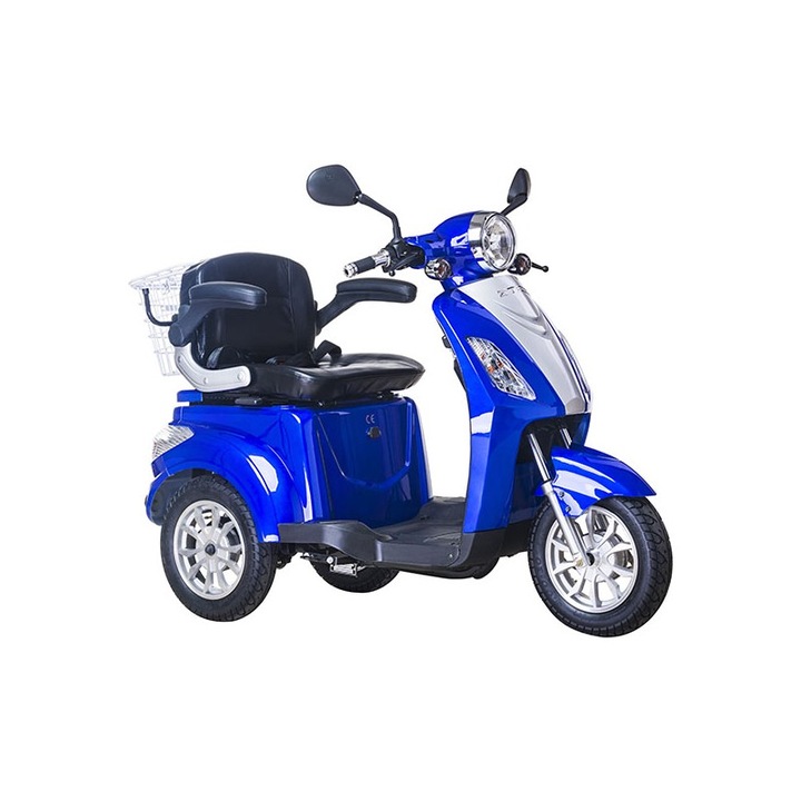 Tricicleta electrica Z-Tech ZT 15 D, 900 W, 48 V, autonomie 60 km, 3 viteze, Albastru