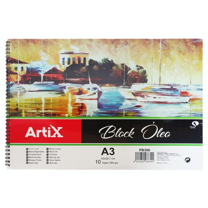 Bloc desen ulei, Artix, A3, 10 foi, 280g/mp, PB306