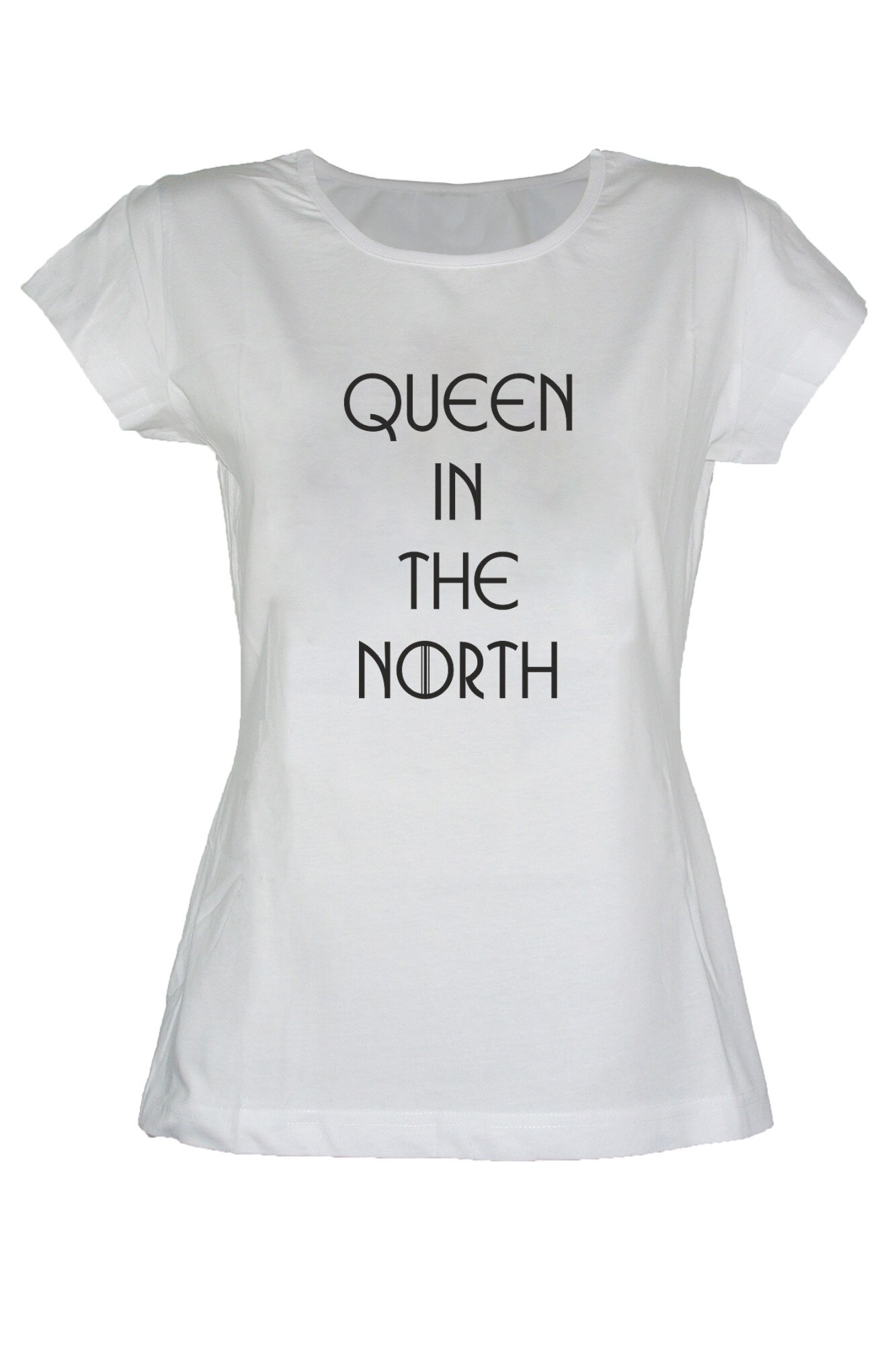 Tricou Queen in the North dama, Alb