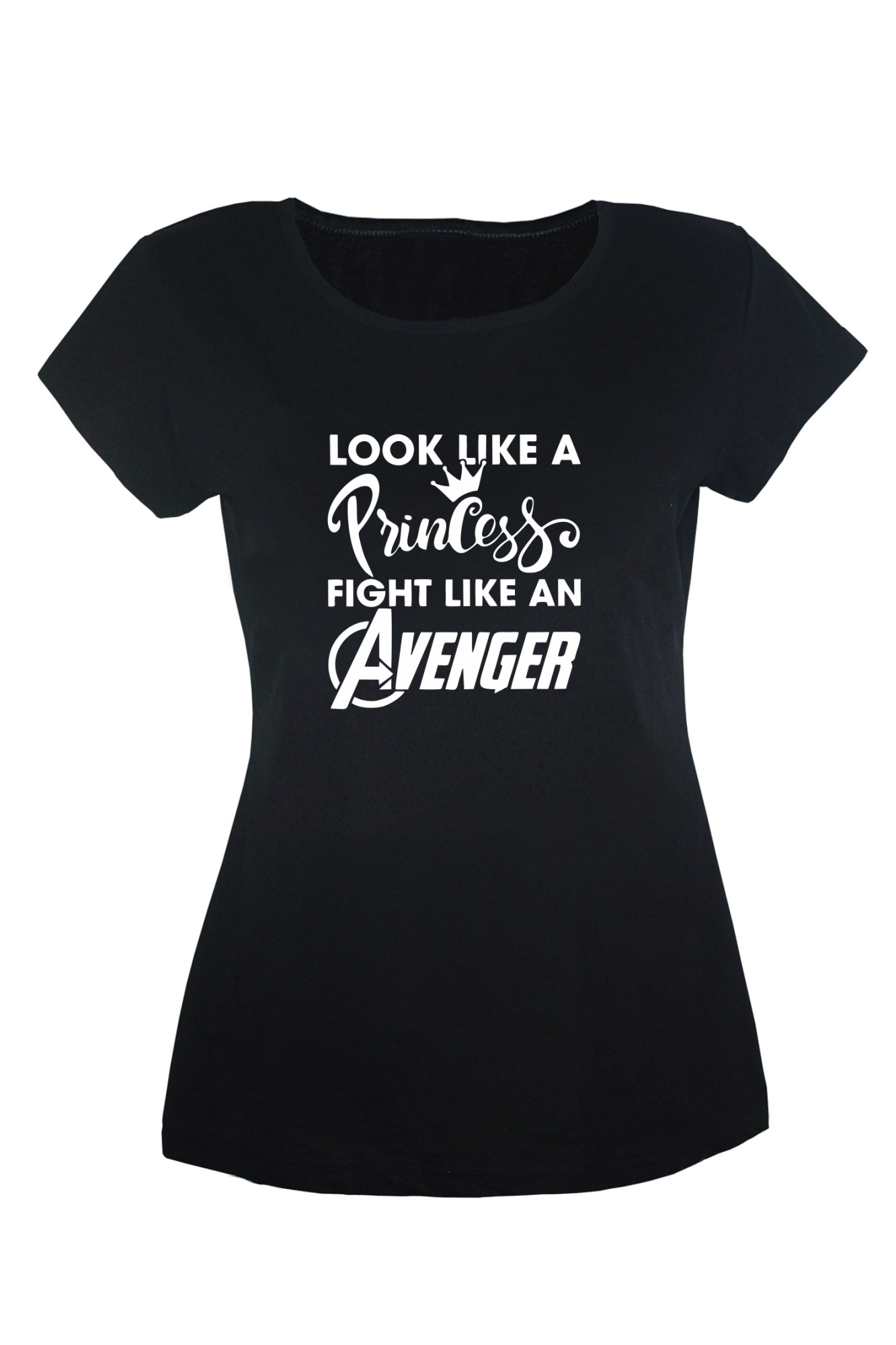 Tricou Look like a Princess dama, Negru