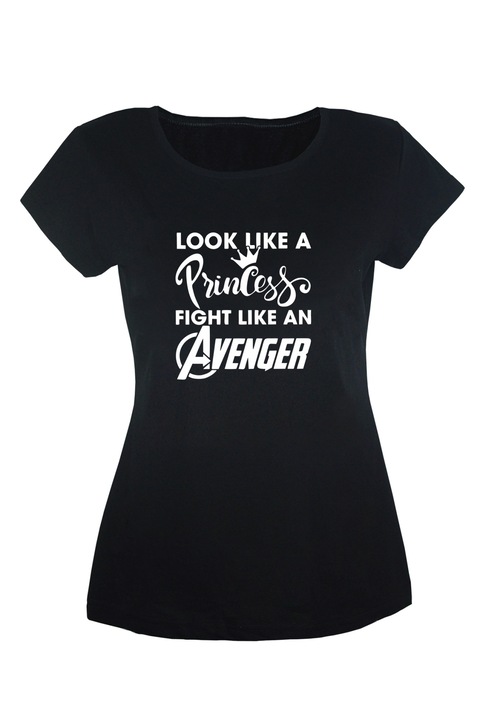 Tricou Look like a Princess dama, Negru
