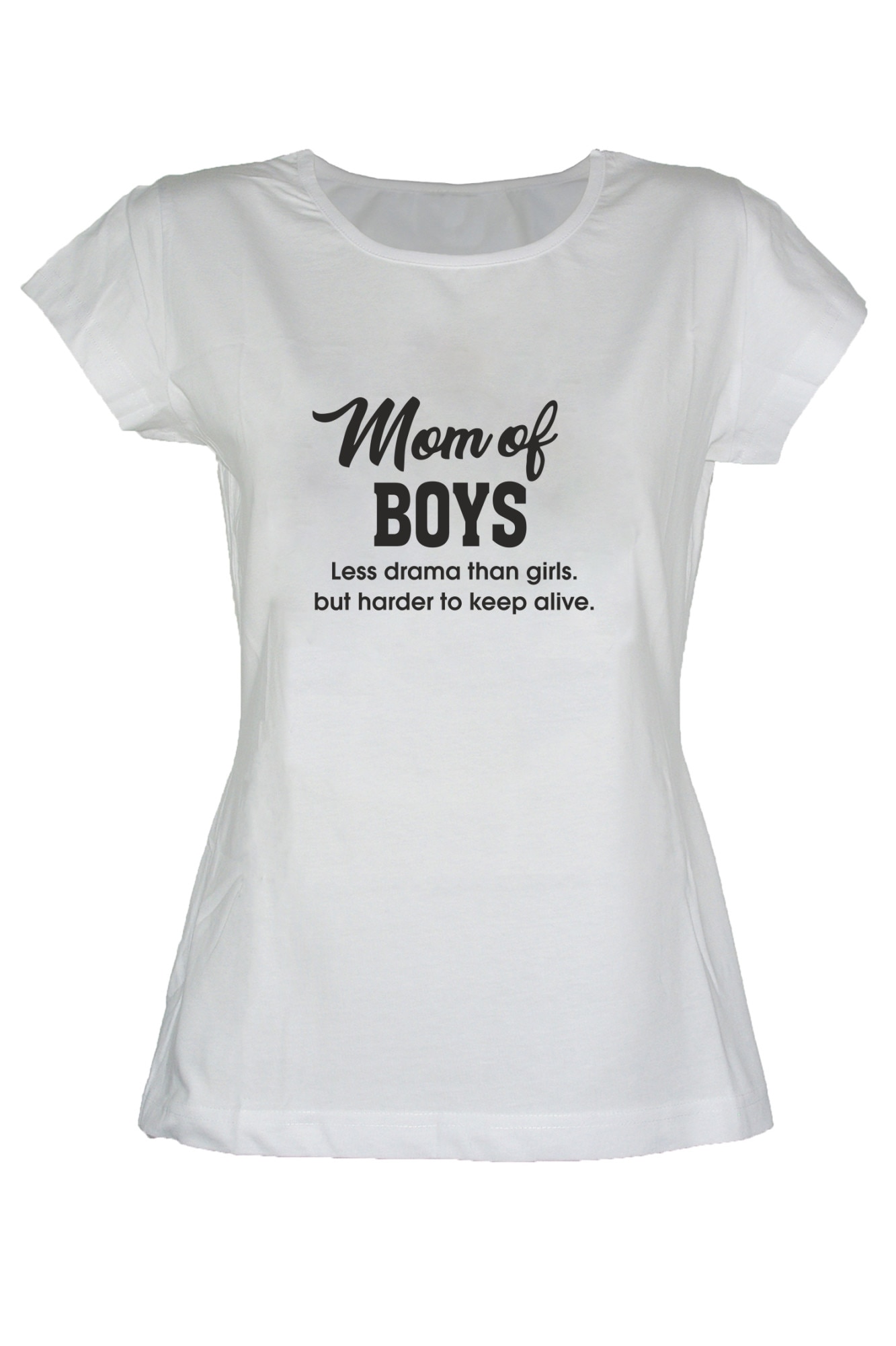 Tricou Mom of Boys dama, Alb