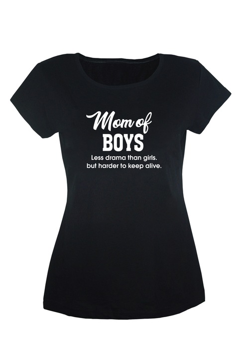 Tricou Mom of Boys dama, Negru