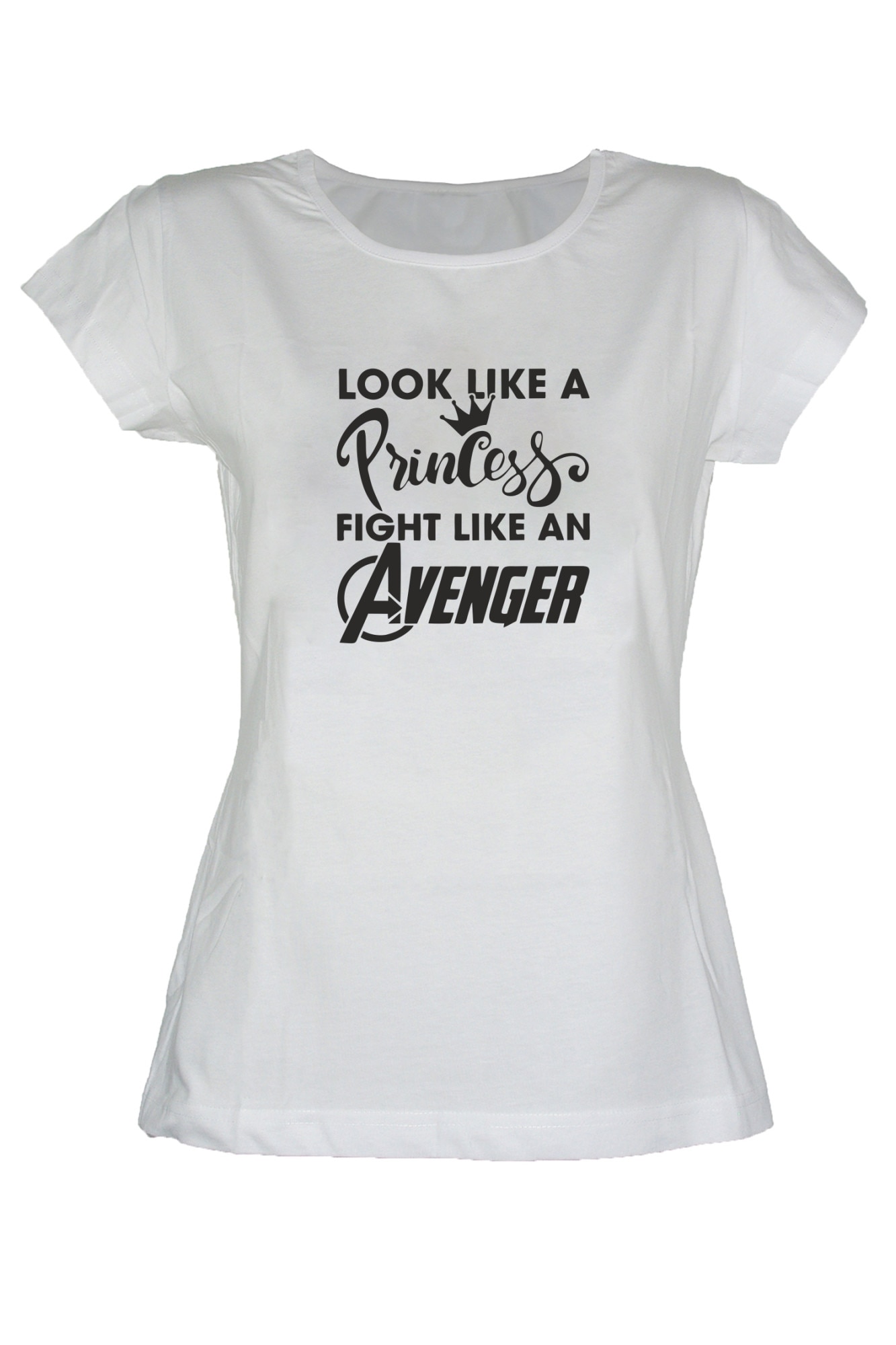 Tricou Look like a Princess dama, Alb