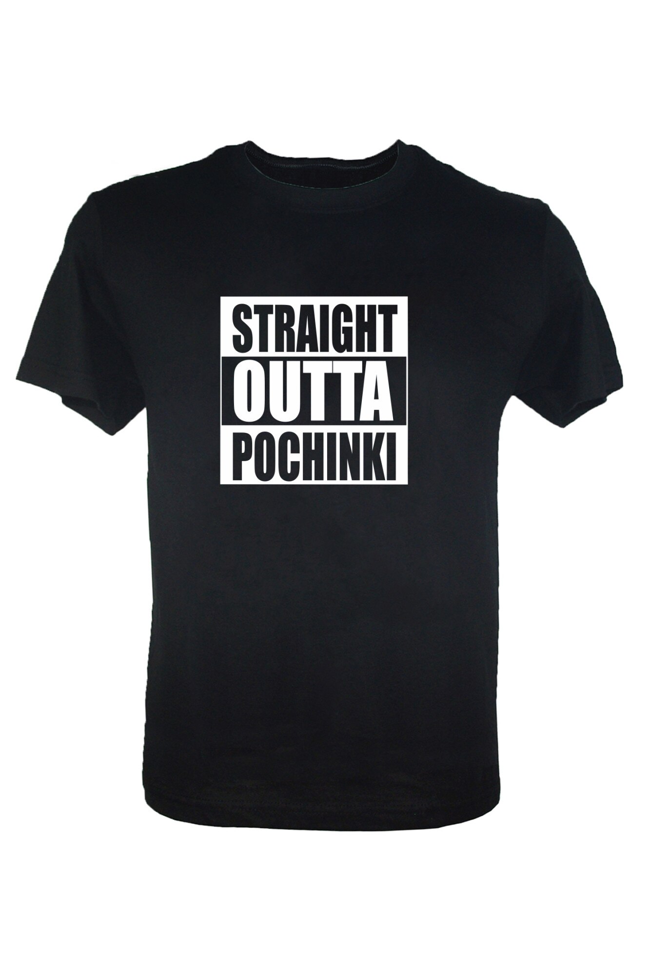 Tricou Straight Outta Pochinki barbat, Negru