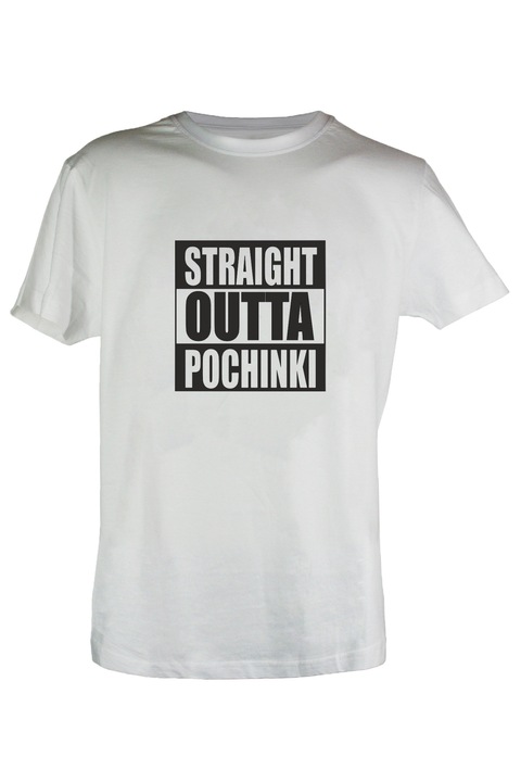 Мъжка тениска Straight Outta Pochinki, Бял