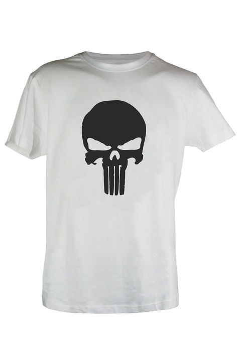 Tricou The Punisher barbat, Alb
