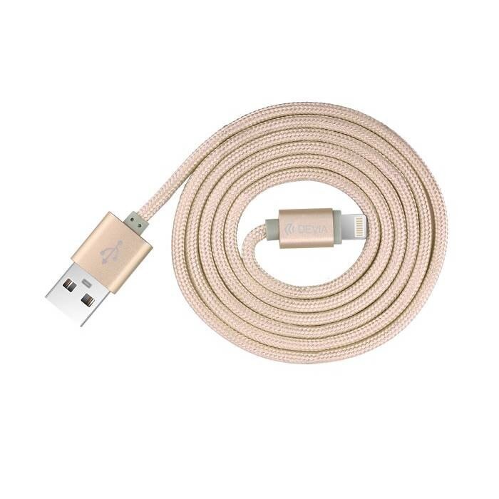 Cablu de date Devia pentru iPhone, 1,2 m, Auriu