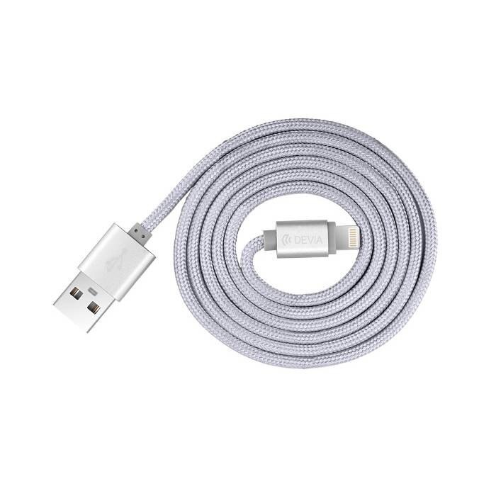 Cablu de date Devia pentru iPhone, 1,2 m, Argintiu