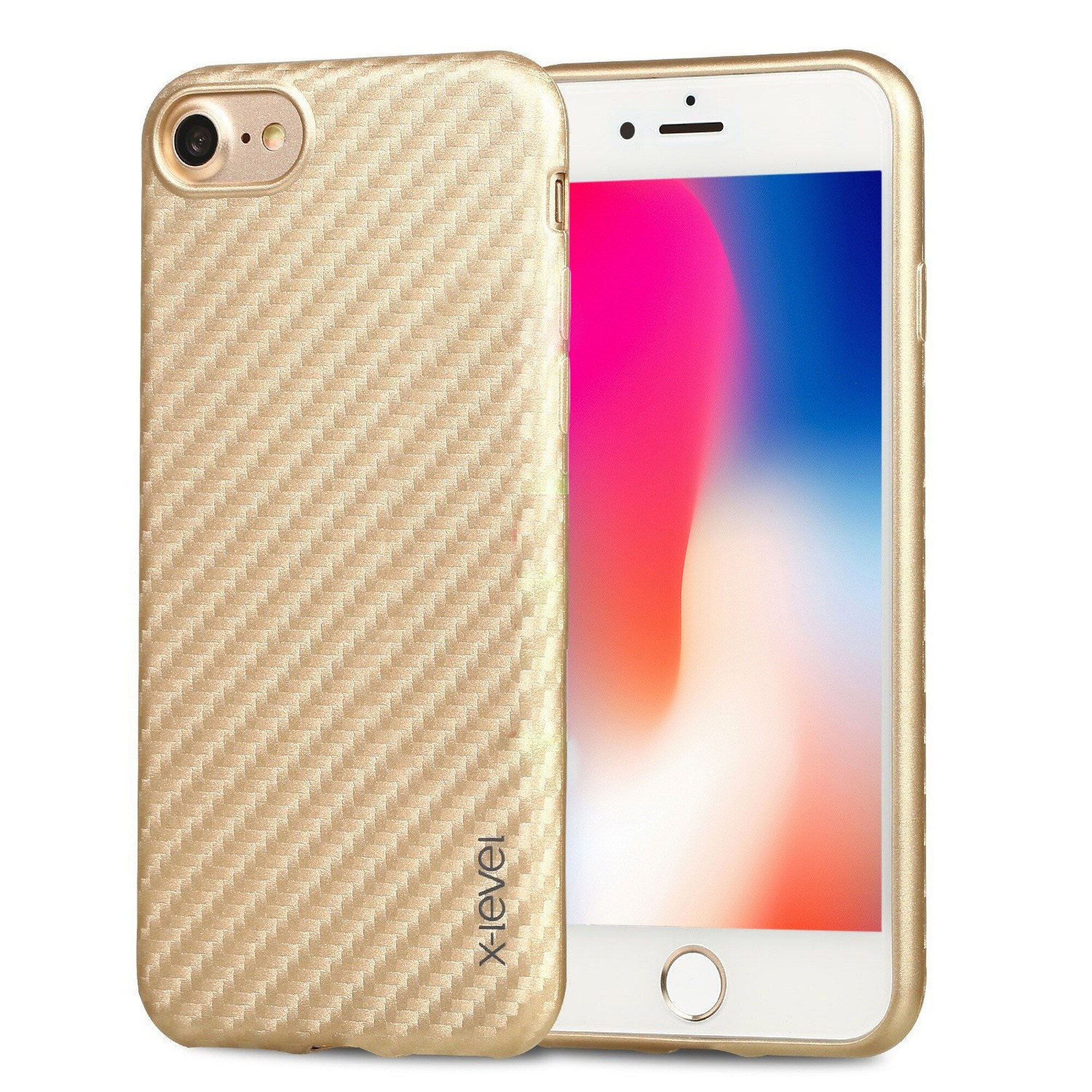 Husa iPhone 7 / iPhone 8 X-level Color Fiber - gold