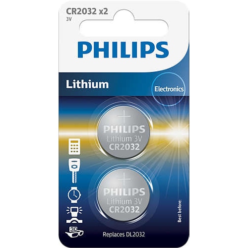 Baterie Philips Lithium CR2032, 3V, 2 buc