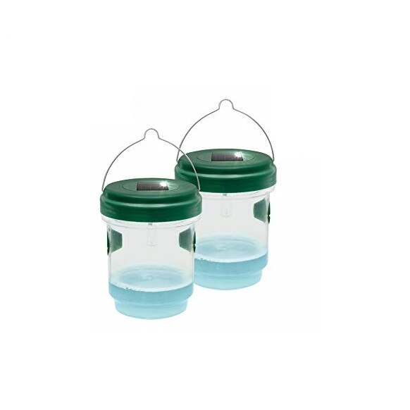 Set de 2 bucati, capcane de tantari si viespi, Gardigo Solar, alimentare solara, lumina Led, Gardigo