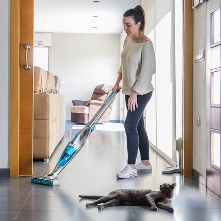 Aspirator 3 in 1, Conga ErgoPower 5044, Acumulator Li-Ion 25.9 V, fara sac, filtru HEPA, LED, autonomie 45'