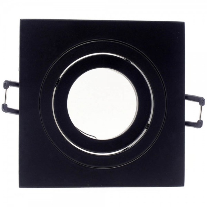 Spot, set de 10 bucati, Wonderlamp Classic Negru, incastrabil, patrat, gu10, 30º inclinare, 9.3 x 9.3x 7 x 2.5 cm