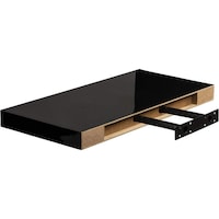 Polita de perete cu suport suspendare ascuns. Arly, 80x23.5x3.8 cm, MDF Negru