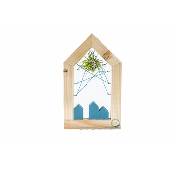 Obiect decorativ handmade, casuta lemn cu planta aeriana naturala, Bloom House, Natural, Lemn Obiect decorativ handmade, casuta lemn cu planta aeriana naturala, Bloom House, Natural, Lemn