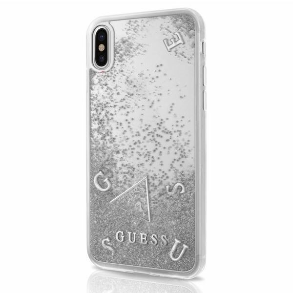 Husa de protectie Guess Liquid Glitter pentru Iphone X, Argintiu