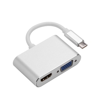 Adaptor HUB Combo aluminum HUB 2 in 1 hub type C la VGA si HD 4K - Phuture® Adaptor HUB Combo aluminum HUB 2 in 1 hub type C la VGA si HD 4K - Phuture®