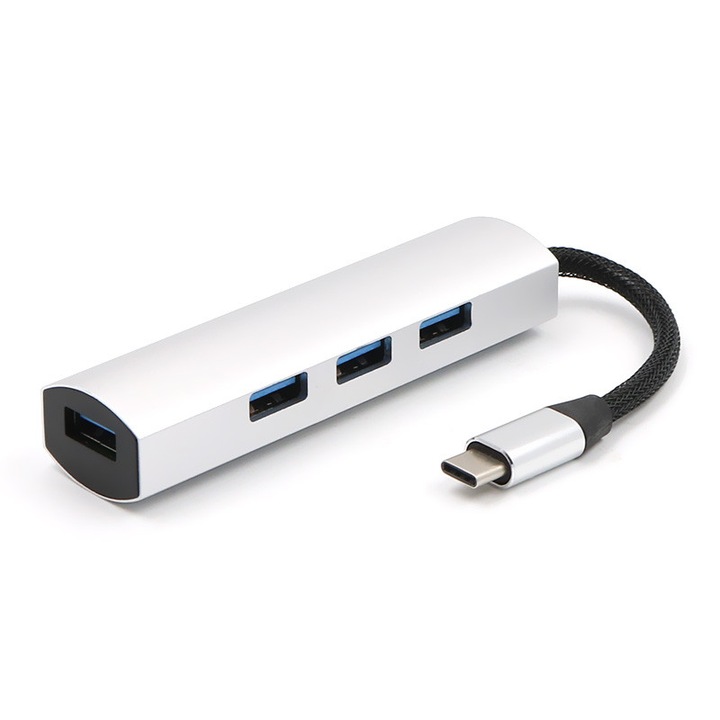 Адаптер HUB Combo алуминиев HUB от Type C към 4 USB порта - Phuture®