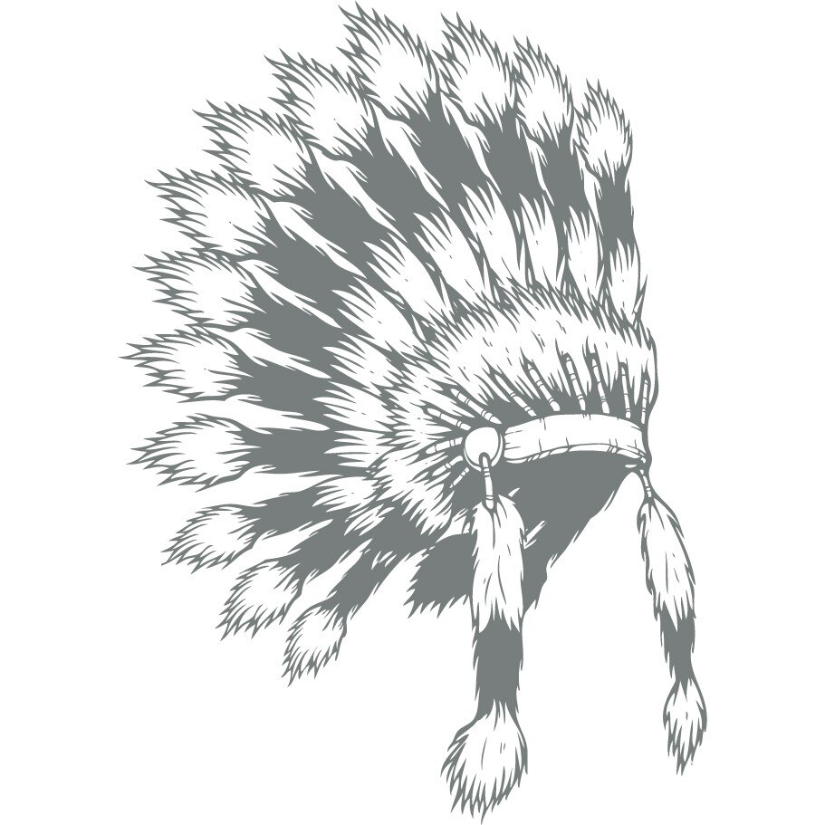 Simbol indian - Sticker Decorativ - Gri Metal - 80 x 113 cm