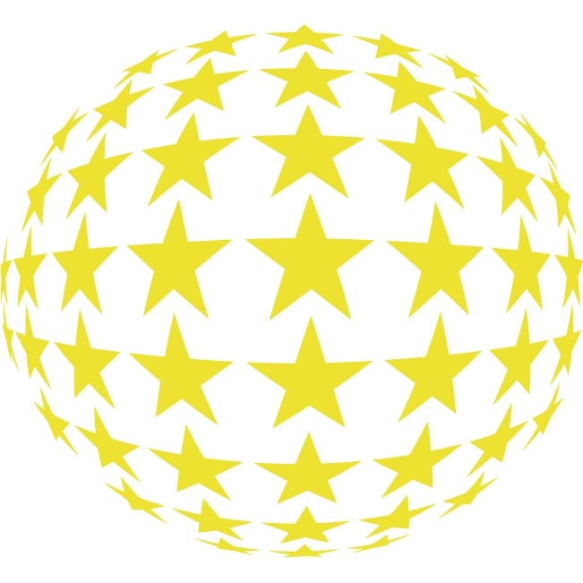 Glob cu stele - Sticker Decorativ - Lemon - 90 x 83 cm