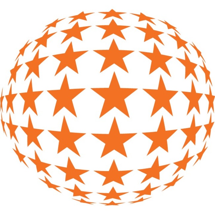 Glob cu stele - Sticker Decorativ - Portocaliu - 90 x 83 cm