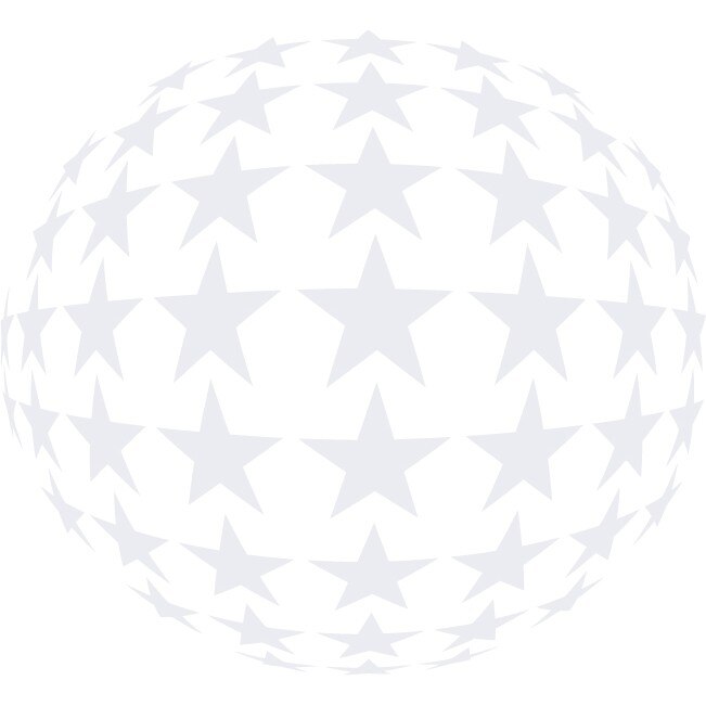 Glob cu stele - Sticker Decorativ - Alb polar - 90 x 83 cm