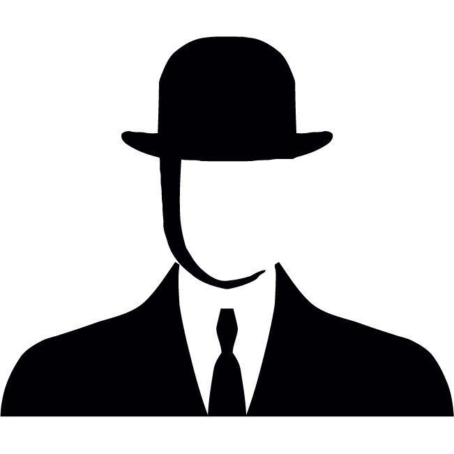 Barbat misterios - Sticker Decorativ - Negru - 100 x 83 cm