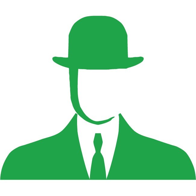 Barbat misterios - Sticker Decorativ - Verde - 100 x 83 cm