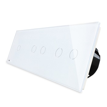 Intrerupator cu touch simplu+dublu+dublu LIVOLO din sticla, Alb Intrerupator cu touch simplu+dublu+dublu LIVOLO din sticla, Alb