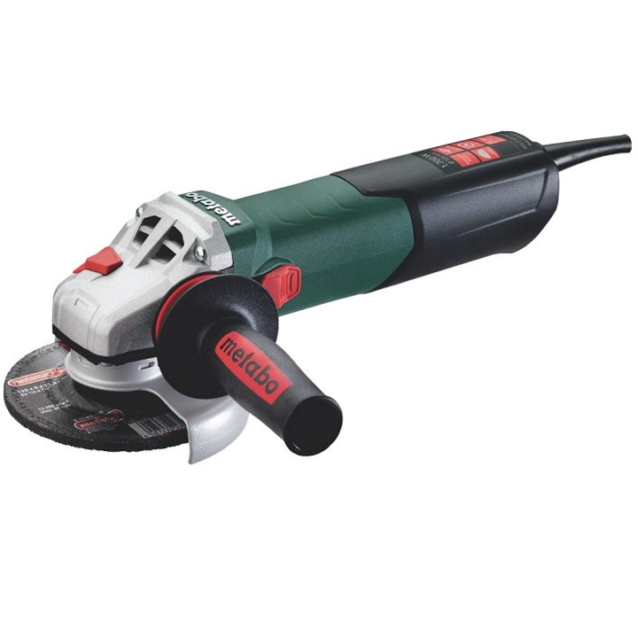 Ъглошлайф Metabo WEA17-125 QUICK, 125 mm диаметър на диска, 11000 обороти на празен ход, защита от рестартиране, 1700 W номинална мощност