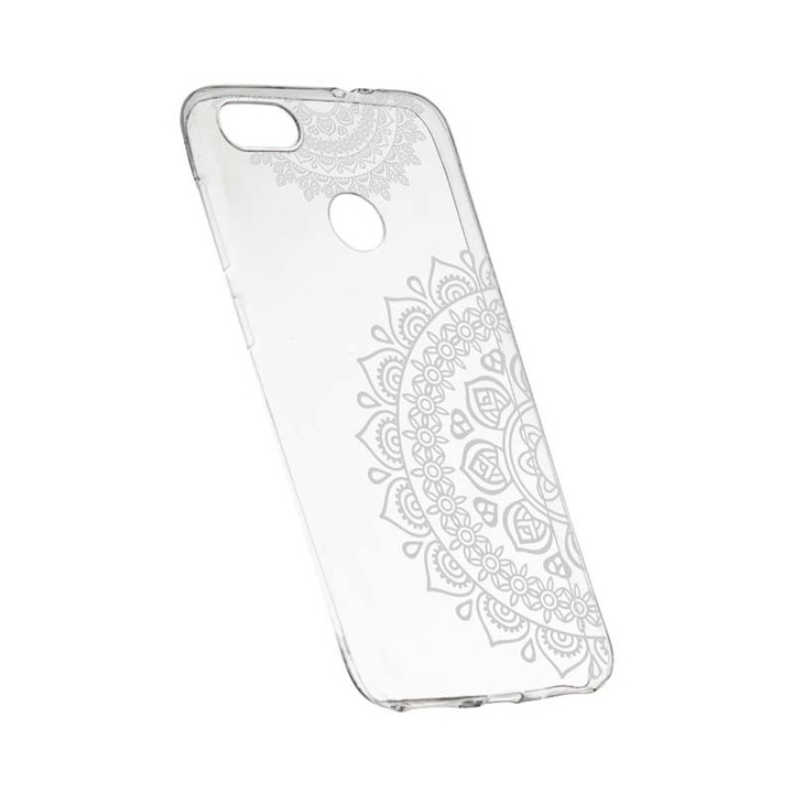 Силиконов калъф, прозрачен, тънък, нефигуративен бял, HTC Desire 12 Plus