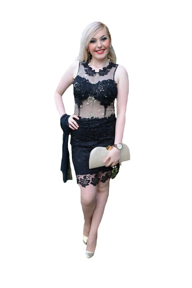 Rochie fashion de ocazie,model scurt, design rafinat,D&J Exclusive, Negru