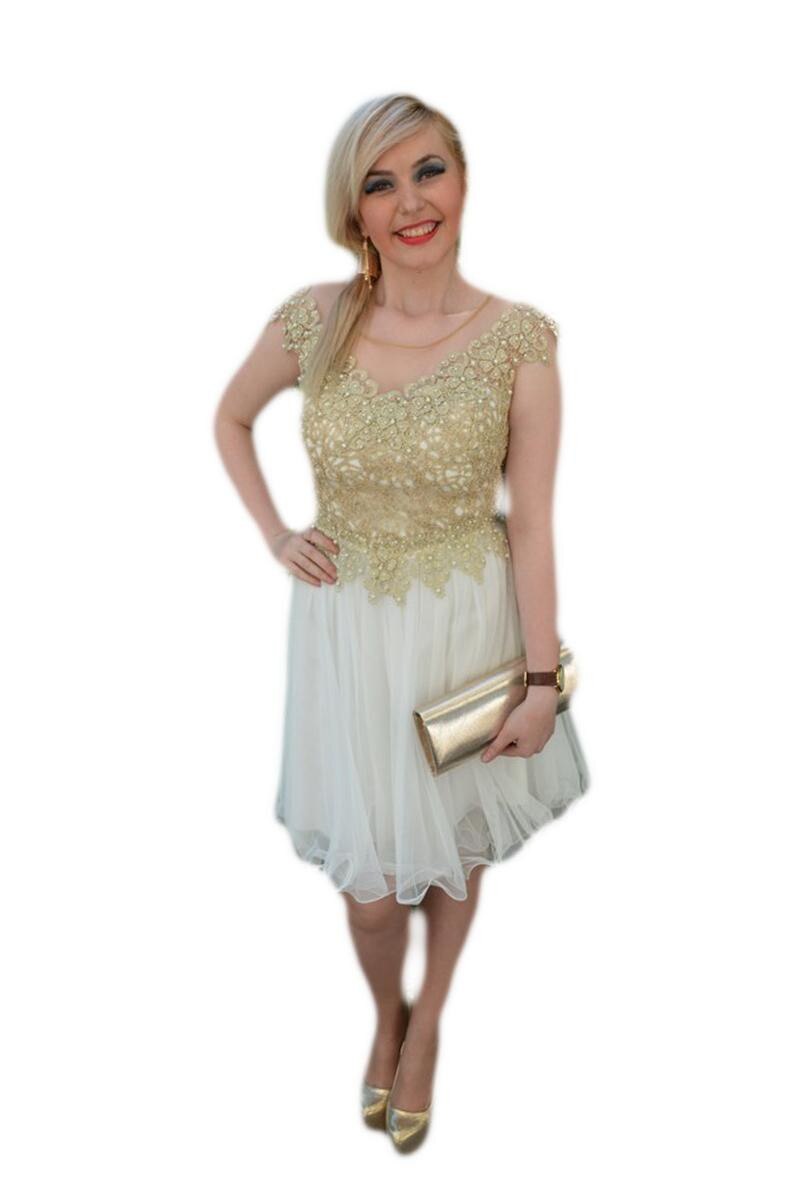 Rochie tinereasca model trendy,tul,D&J Exclusive, Alb
