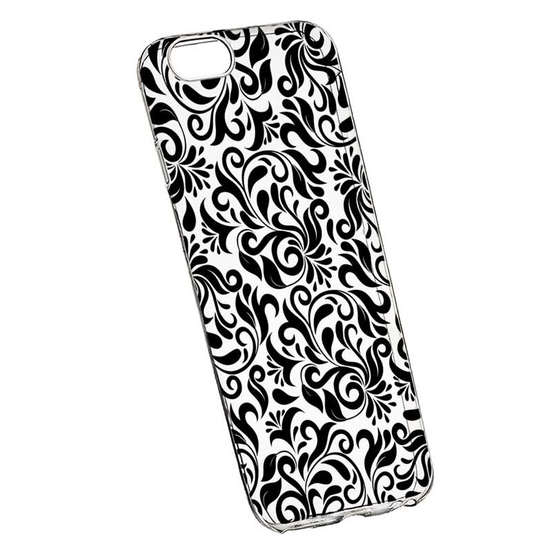 Husa Silicon, Transparent, Slim, Non-Figurative Negru, Apple iPhone 7 Plus / 8 Plus